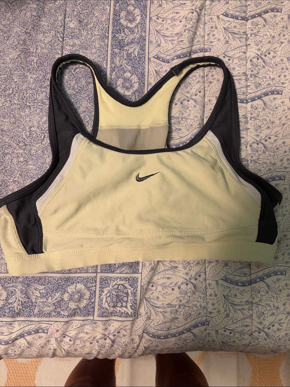 Nike Yellow and Black Racerback Sports Bra